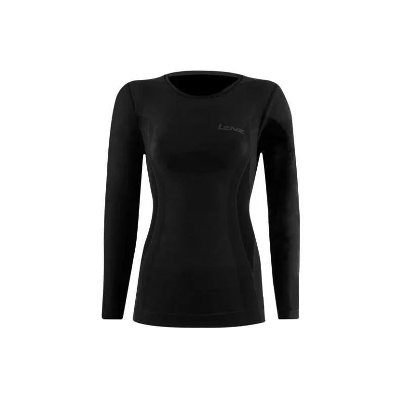 Image of Lenz 6.0 Merino Round Neck Lady Longsleeve, black, Size XS for Women