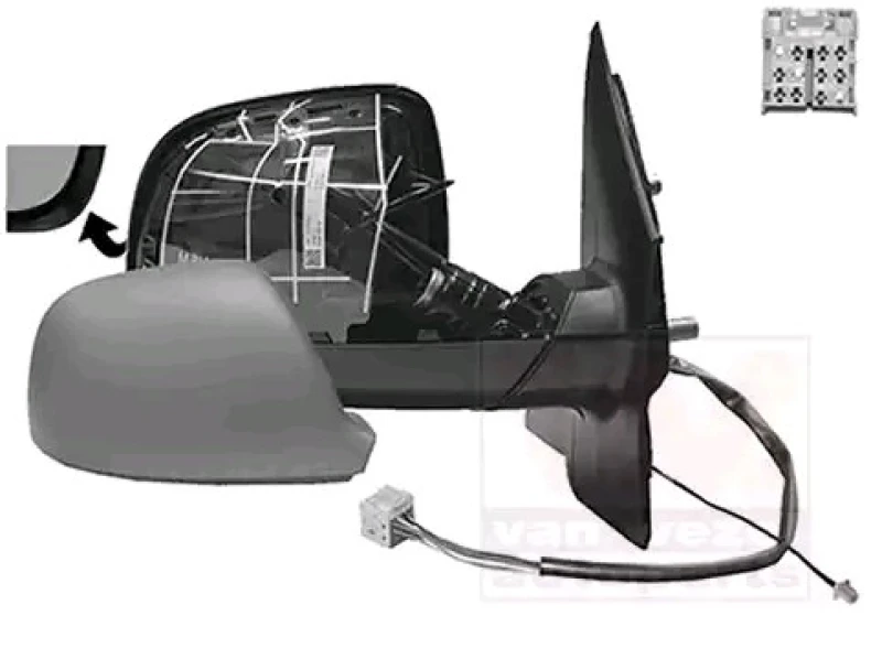 Image of VAN WEZEL 5790828 Wing mirror * HAGUS * Right, Heatable, primed, with integrated radio antenna Outside Mirror (50)