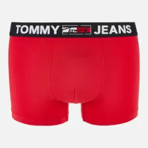 Image of Tommy Jeans Mens Waistband Flag Boxer Briefs - Primary Red - XL