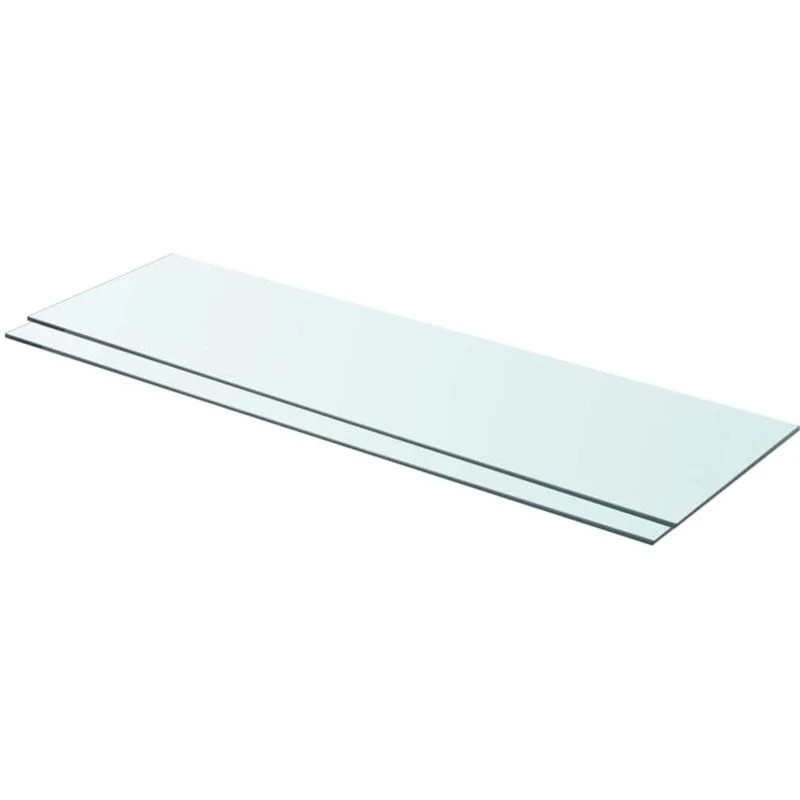 Image of VIDAXL Shelves 2 pcs Panel Glass Clear 90x25cm vidaXL 3051580