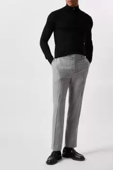 Image of Mens Regular Fit Grey Check Smart Trousers