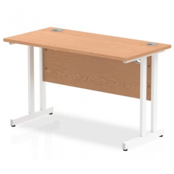 Image of Impulse 1200mm x 600mm Rectangular White Cantilever Leg Desk - Oak