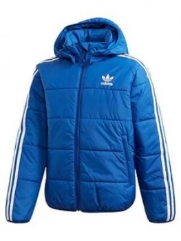 Image of Boys, adidas Originals Childrens Padded Jacket - Blue, Size 9-10 Years