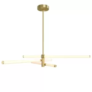 Image of Axis Modern Integrated Pendant Ceiling Light Gold, 3000K, Acrylic Frosted Shade