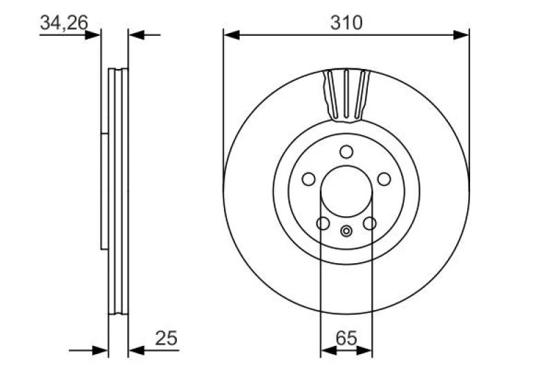 Image of Bosch 0 986 479 642 Brake disc Vented, Coated, High-carbon, with bolts/screws Brake Disc (82)