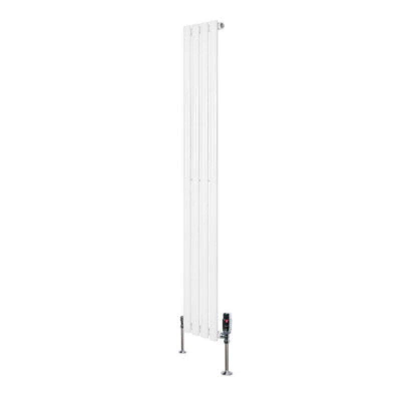 Image of Monstershop Oval Single Column Radiator & Valves - 1600mm x 240mm - White White Unisex