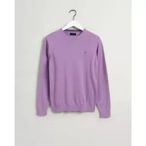 image of Gant Classic Cotton Crew Neck Jumper - Purple