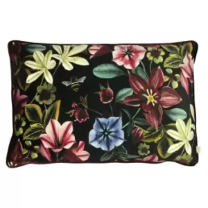 Image of Evans Lichfield Midnight Garden Aquilegia Cushion Cover (40cm x 60cm) (Shiraz)