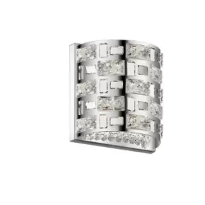 Image of Impex Lola 2 Light Wall Lamp Chrome Crystal