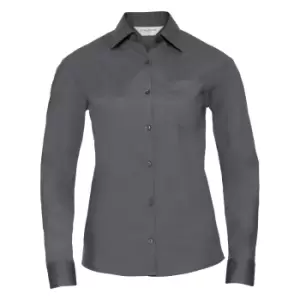 Image of Russell Collection Ladies/Womens Long Sleeve Shirt (3XL) (Convoy Grey)