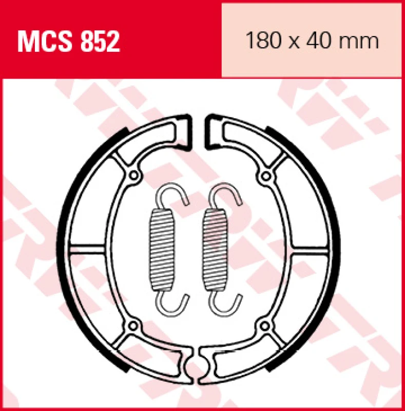 Image of TRW MCS852 Brake Shoes Ø: 180mm Brake Shoe Set (70)