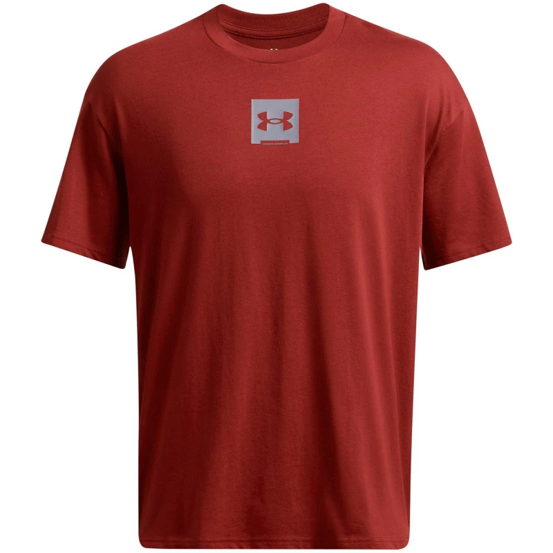 Image of Under Armour Mens Box Logo Regular Fit T-Shirt Orange male M