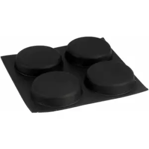 310036 Flat Round Rubber Feet 19.8 x 18.0 x 5.0 - Black - Sheet Of 36 - R-tech - main image