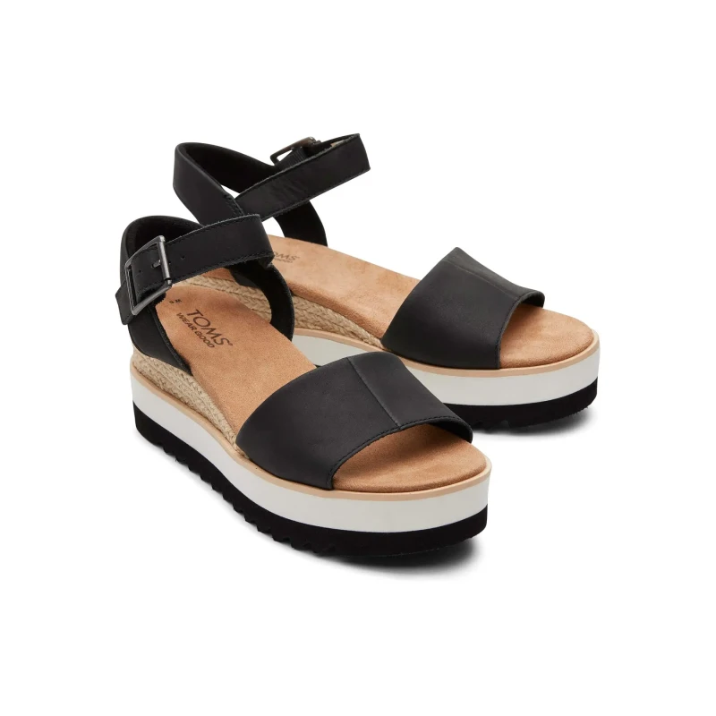 Image of TOMS Womens Diana Wedge in Black Size: 8 Black Female 8