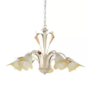 image of Lucrezia 5 Light Multi Arm Pendant Ceiling Light, Ivory