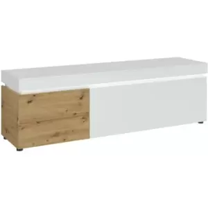 Image of Furniture To Go - Luci 1 door 2 drawer 180cm wide tv unit (including LED lighting) in White and Oak - Artisan Oak/Alpine White