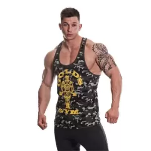 Golds Gym String Vest Mens - Black