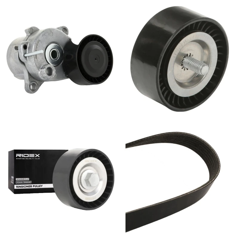 Image of RIDEX 542R0325 V-ribbed belt set Check alternator freewheel clutch & replace if necessary V-Ribbed Belt Set (542)