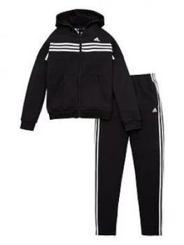 Image of Boys, adidas Childrens JB Cotton Tracksuit - Black, Size 3-4 Years