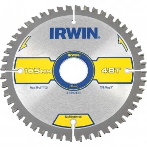 Image of Irwin Multi Material Circular Saw Blade 165mm 48T 30mm