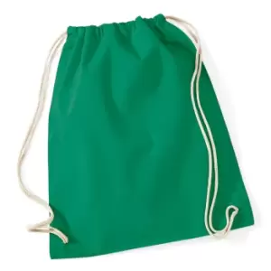 image of Westford Mill Cotton Gymsac Bag - 12 Litres (One Size) (Kelly Green)