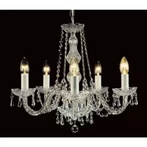 Image of Impex Modra Crystal Strass 5 Arm Chandelier
