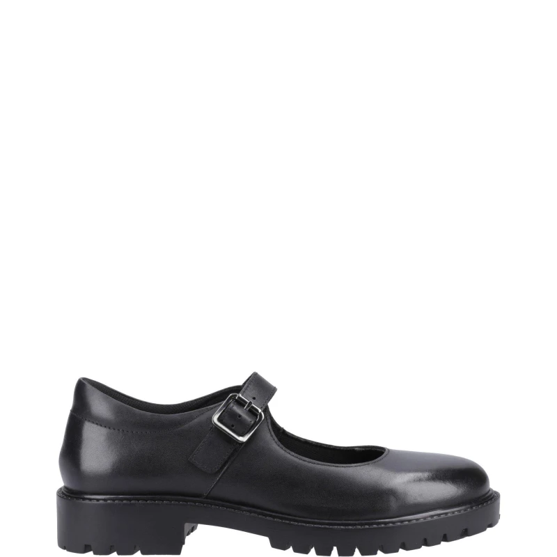 Image of Hush Puppies Aurora Snr School Shoe - Black Size 3 Older Black W2LDA Unisex 3 Older