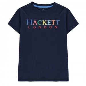 image of Hackett Hacket Logo T Shirt - Navy 595