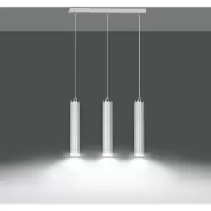 Image of Emibig Luna White Bar Pendant Ceiling Light 3x GU10