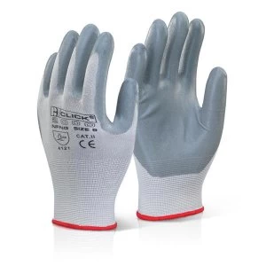 image of Click2000 Nitrile Foam Nylon Glove Grey 08 Ref NFNG08 Pack 100 Up to 3