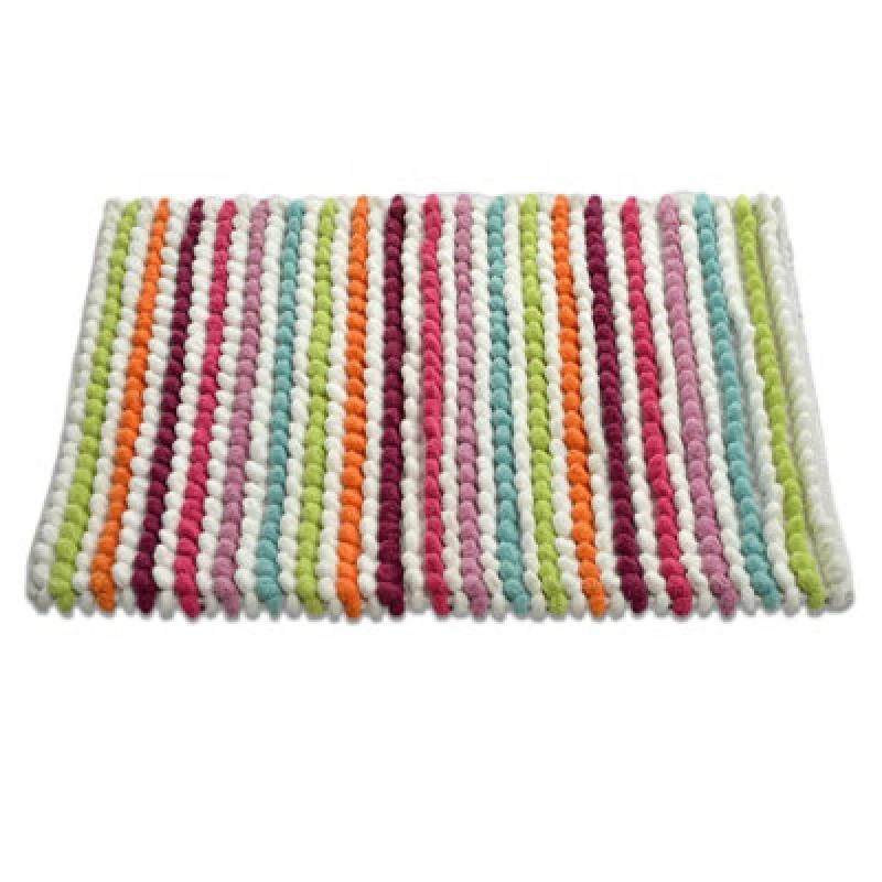 Image of Allure Bath Fashions Striped Chunky Bobble Bath Mat - Multi Bright