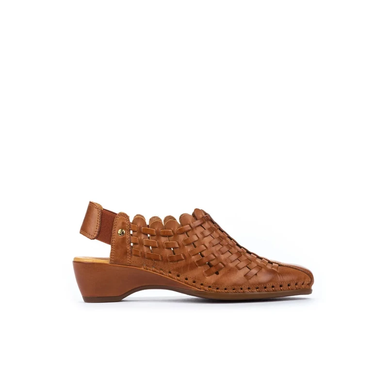 Image of Pikolinos Romana W96-1553 Leather Womens Slingbacks Sandals - Brandy - Size:UK 5-5.5