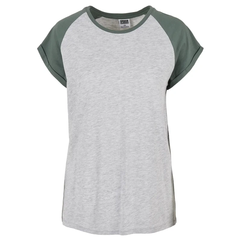 Image of Urban Classics Womens T-Shirt Urban Classics contrast raglan Gris Female XS