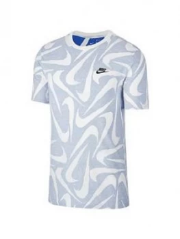 image of Nike Sportswear Aop Short Sleeve T-Shirt - Blue