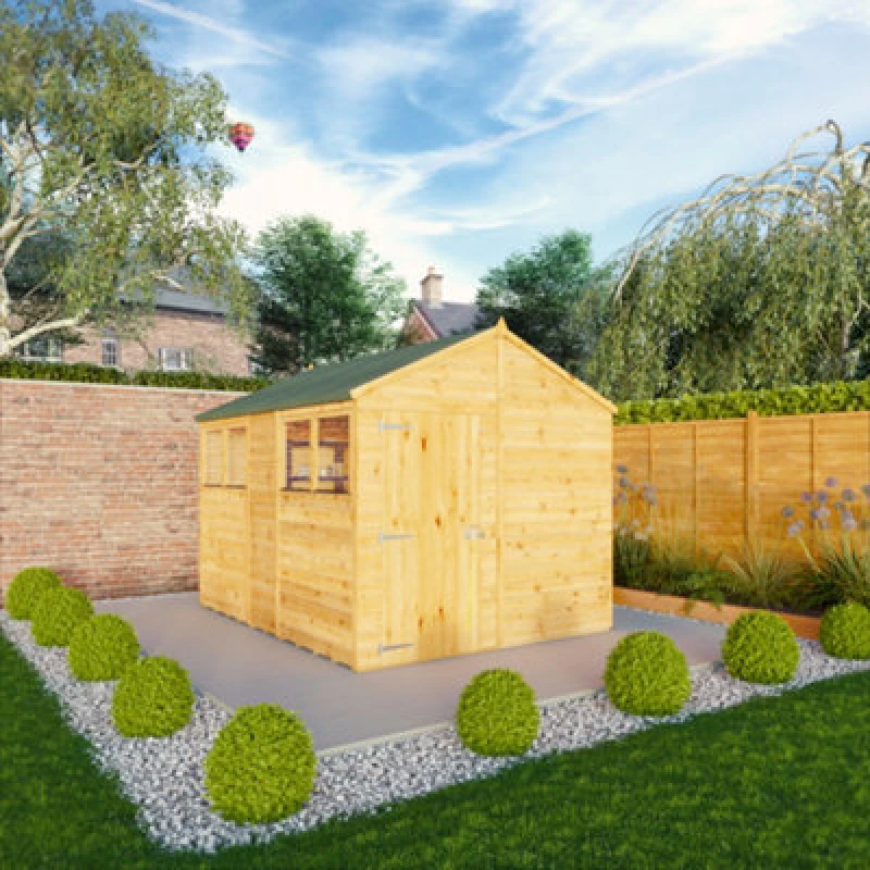 Image of Mercia 10 x 8 Woodsman Shiplap Apex Shed, Brown SI-100-001-0006