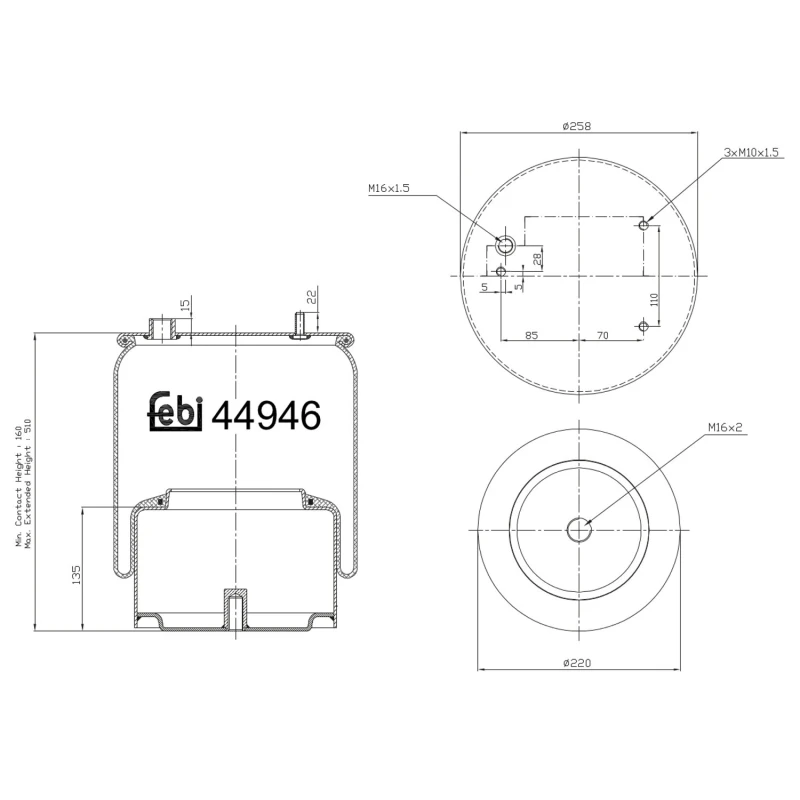 Image of FEBI BILSTEIN 44946 Boot, air suspension Rear Axle Boot,air suspension (324)