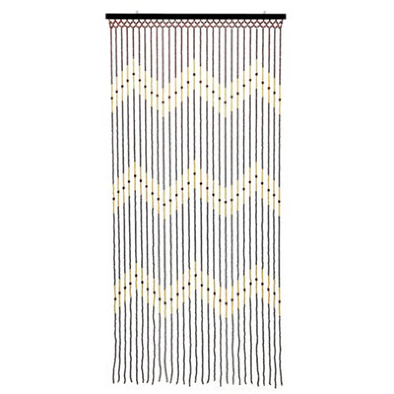 Image of JVL Tuscany Beaded Door Curtain - Waves Light Brown