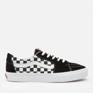 Image of Vans Mens Canvas/Suede Sk8-Low Trainers - Black/Checkerboard - UK 11