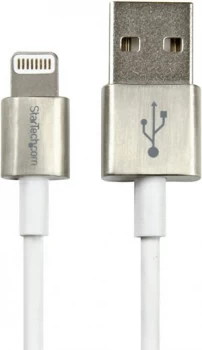 image of StarTech Premium Lightning to USB Cable with Metal Connectors 1m (3 ft.) White