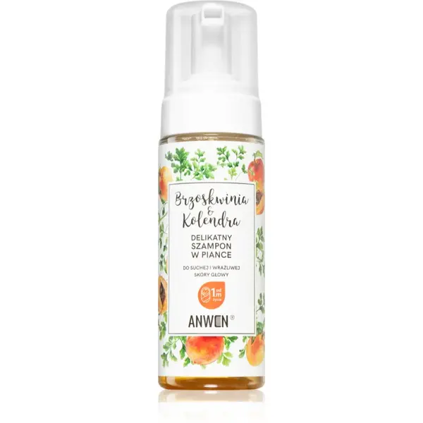 image of Anwen Peach & Coriander Foam Shampoo 170ml