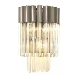 image of Luminosa Wall 3 Light E14, Polished Nickel, Clear Glass