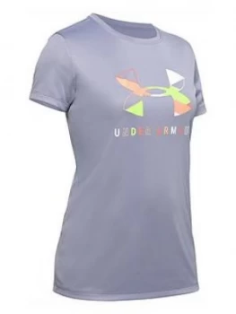 Image of Urban Armor Gear Girls Tech Graphic Big Logo T-Shirt And Play Up Short Set - Purple