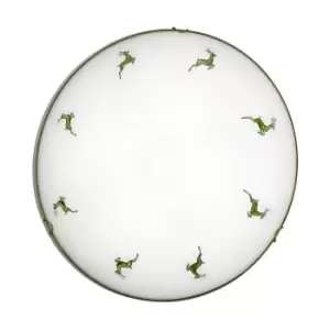 Image of Moon Integrated LED Cottage Style Patterned Flush Ceiling Lamp Antique Brass