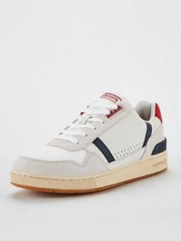 image of Lacoste T-Clip Suede Leather Trainers - White