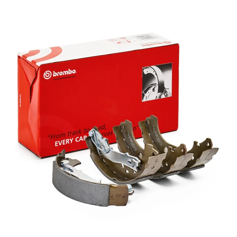 Image of BREMBO S 23 533 Brake Shoes ESSENTIAL LINE with handbrake lever Brake Shoe Set (70)