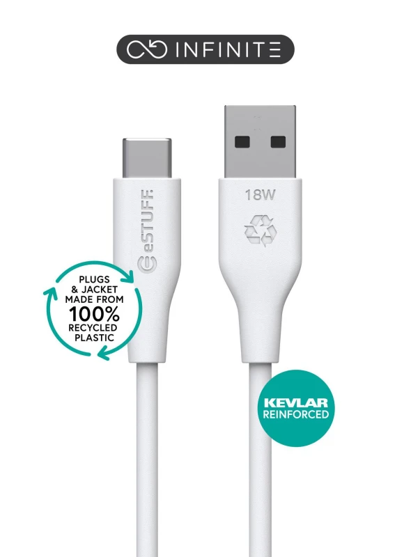 Image of eSTUFF ES605170 USB cable USB 2.0 1m USB C USB A White