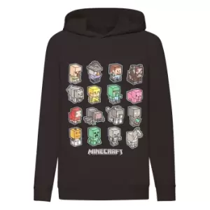 Image of Minecraft Boys Mini Mobs Pullover Hoodie (8-9 Years) (Black)