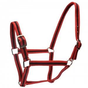 Image of Roma Headcollar and Lead Rope Set - Red/Navy