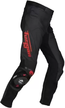 Image of Furygan Raptor Evo Motorcycle Leather Pants, black-red, Size 38, black-red, Size 38