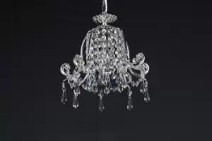 Image of Bell Shape Strass Nickel Pendant Ceiling Light
